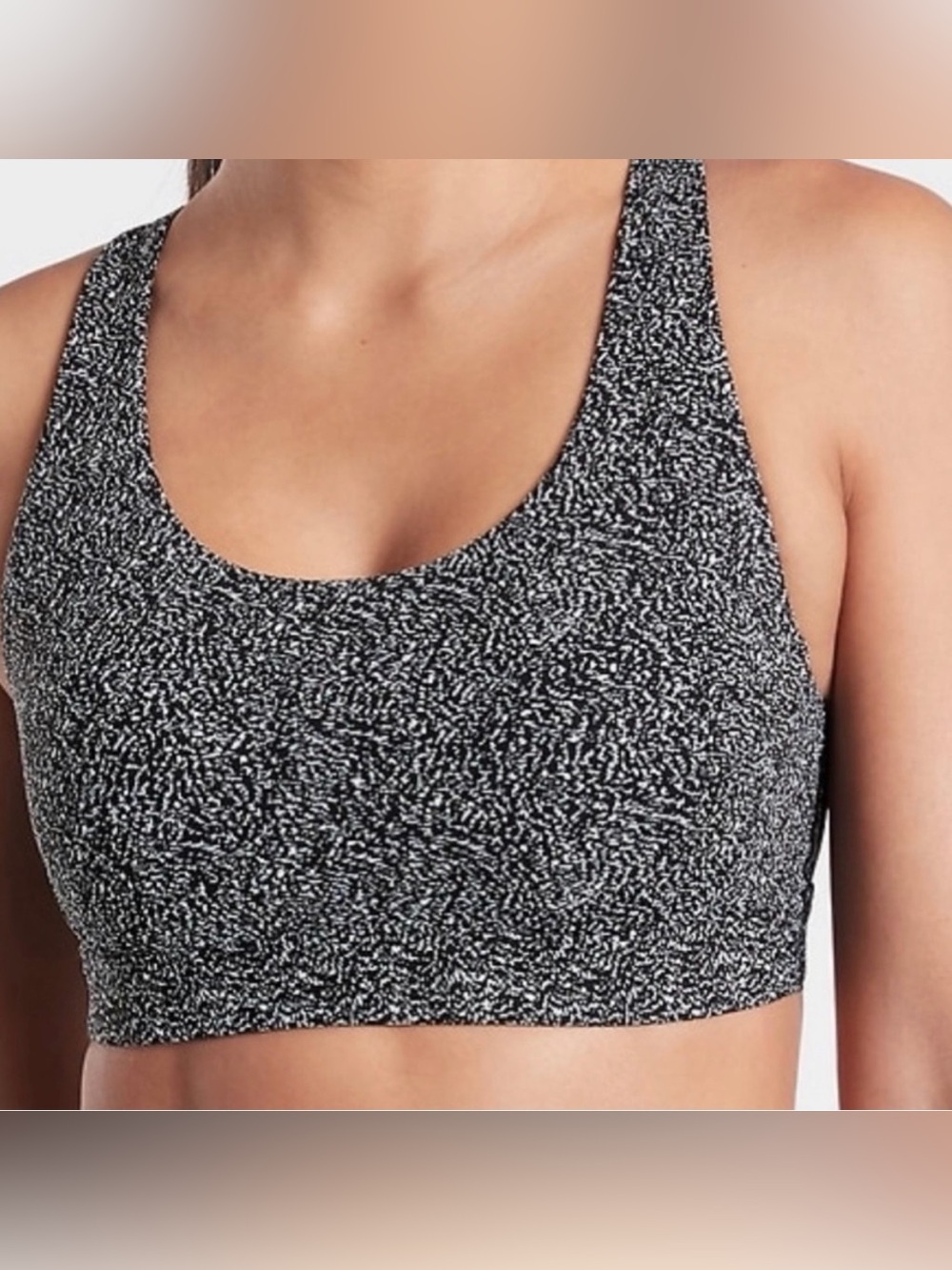 Athleta Black & White Speckled Ultimate Sports Bra
